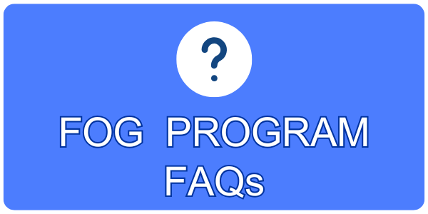 FOG Program FAQs Button with an image of a circled question mark for mobile viewing