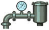 Pipe with a pressure gauge