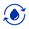 Wastewater symbol of a water droplet with a circulating symbol around it